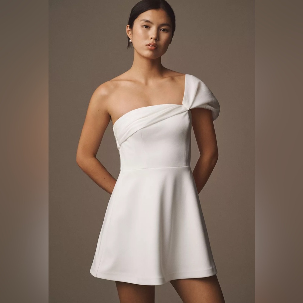 NWT Dress The Population Olive One-Shoulder Mini Dress
